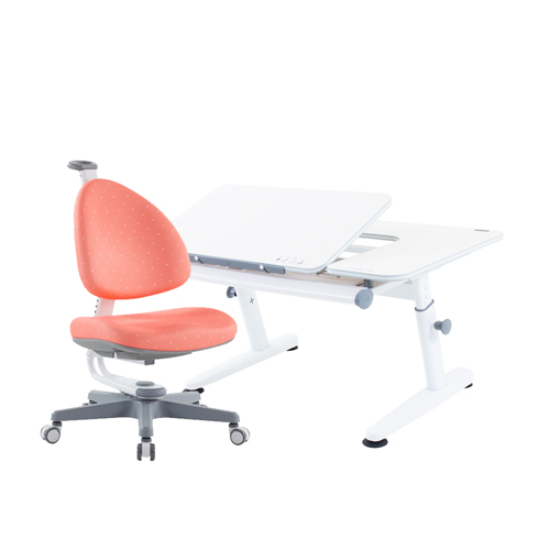 M6+XS 成長桌椅組-雪杉／珊瑚紅 (BABO椅)