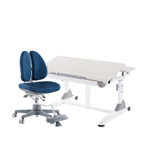 G2C+XS 成長桌椅組-雪杉／深海藍(DUO椅)