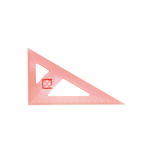 三角板 (30/60/90)-珊瑚紅／透明